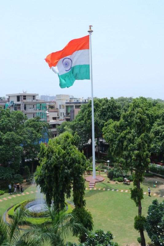 National flag at Hansraj College, University of Delhi